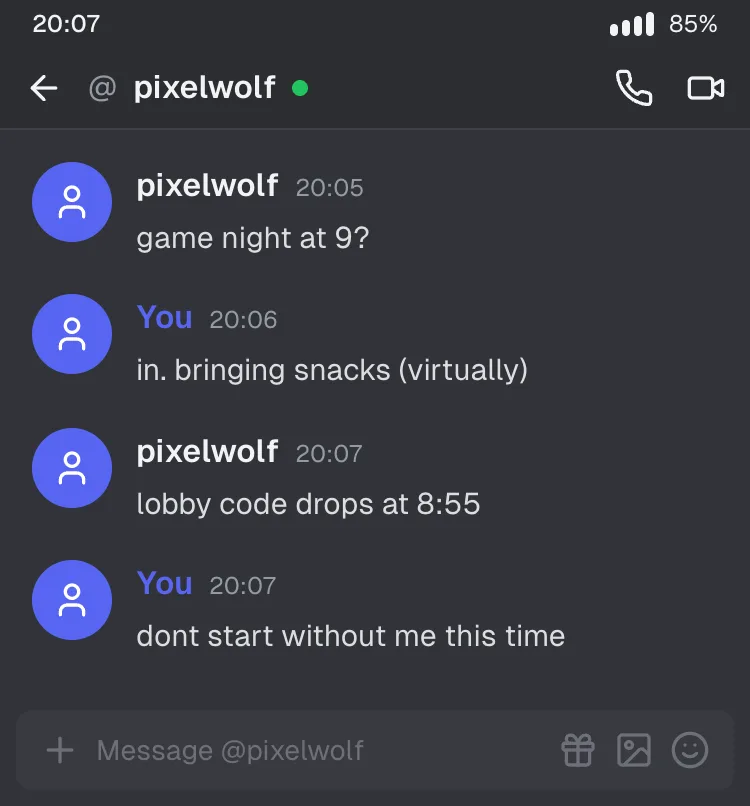 Discord: game night plans