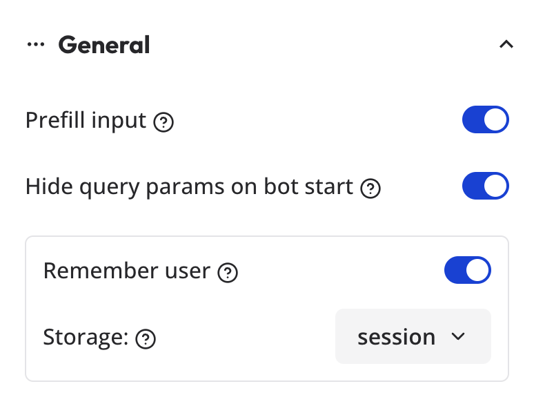 General settings